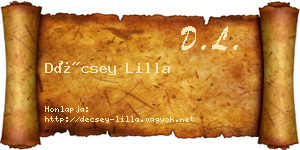 Décsey Lilla névjegykártya